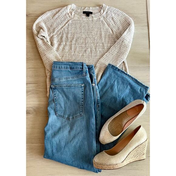 FRAME Denim - FRAME Flare Jeans Sz 30 Blue Mid Wash Raw Hem High Rise Bootcut Denim